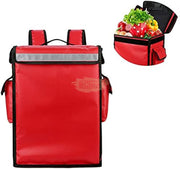 42L Large Capacity Food Delivery Backpack with Removable Divider | Red Delivery Bags