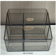 5-Compartment Smoky Gray Acrylic Desk Organizer (organizer only) Desk Organizer