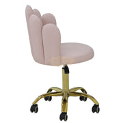 5-Finger Beautician Stool with gold finish | Pink Chair