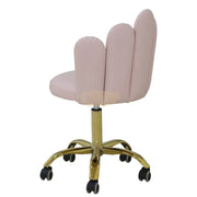5-Finger Beautician Stool with gold finish | Pink Chair