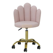 5-Finger Beautician Stool with gold finish | Pink Chair