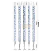 5 pieces Dual Tipped Silicone Nail Art Sculpture Pen & Dotting Tool | Black & White Nail Art Tool