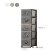 5-Tier Plastic Rattan Storage Drawer Cabinet | Beige Storage Cabinet