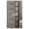 5-Tier Plastic Rattan Storage Drawer Cabinet | Gray Storage Cabinet