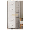 5-Tier Plastic Rattan Storage Drawer Cabinet | White Storage Cabinet