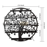 5-Tier Tree Wall-Mounted Nail Polish Metal Display Rack 60cm - Black (rack only) Nail Polish Wall Display