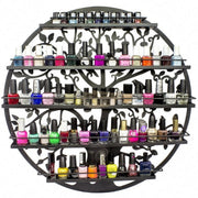 5-Tier Tree Wall-Mounted Nail Polish Metal Display Rack 80cm - Black (rack only)