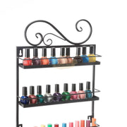5-Tier Wall-Mounted Iron Nail Polish Display Rack (1 pair) | Black (rack only) Wall Nail Polish Display