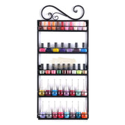 5-Tier Wall-Mounted Iron Nail Polish Display Rack (1 pair) | Black (rack only) Wall Nail Polish Display