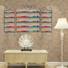 5-Tier Wall-Mounted Nail Polish Display Rack with Heart Top & 2 Sides - Black (rack Only)