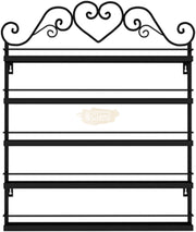 5-Tier Wall-Mounted Nail Polish Display Rack with Heart Top | Black (Rack Only) Wall Display Rack