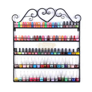 5-Tier Wall-Mounted Nail Polish Display Rack with Heart Top | Black (Rack Only) Wall Display Rack