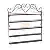 5-Tier Wall-Mounted Nail Polish Display Rack with Heart Top | Black (Rack Only) Wall Display Rack
