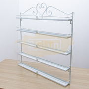 5-Tier Wall-Mounted Nail Polish Display Rack with Heart Top | White (Rack Only) Wall Display Rack
