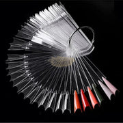 50pcs Reverse Tip Nail Swatch Sticks | Clear 12.4×1.3cm Nail Swatch Sticks