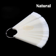 50pcs Squoval Nail Swatch Sticks | Natural 12.5x1cm Stiletto Acrylic Tips