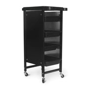 4-drawer Salon/Barber Trolley Cart | Black Both Sides (No Design)