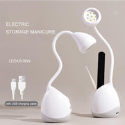 Lotus Hands-Free Rechargeable LED Nail Lamp 36W with Storage - White