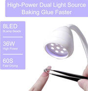 Lotus Hands-Free Rechargeable LED Nail Lamp 36W with Storage - White