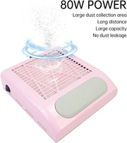 Professional Nail Dust Collector with Hand Cushion 80W | Pink