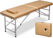 Portable Massage Bed with pillow 180*70*65cm | Champagne