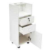 Hair Stylist Station with 2 Hair Dryer Holders | White (furniture only)