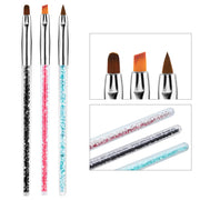 Nail Art Painting Brush with Rhinestone Handle - 3 types available