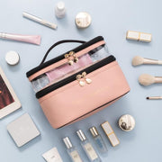 Double-Layer Travel Makeup Bag