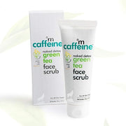 mCaffeine Green Tea Face Scrub with Vitamin C & Walnut for Women & Men | Removes Dirt, Blackheads & Gently Exfoliates Skin | For Oily, Normal, Dry, Combination & Sensitive Skin (100gm)