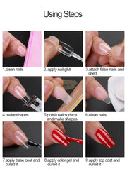 550pcs Soft Gel Tips Long Coffin | Full Cover | H105-1 Green Box Soft Gel Tips