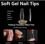 550pcs Soft Gel Tips Medium Stiletto | Half Cover | H105-4 Coral Box Soft Gel Tips