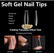 550pcs Soft Gel Tips Oval Medium | Full Cover | H105-16 Red Box Soft Gel Tips