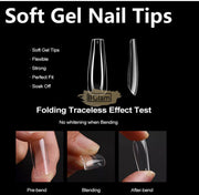 550pcs Soft Gel Tips Oval Medium | Full Cover | H105-2 Red Box Soft Gel Tips