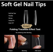 550pcs Soft Gel Tips Oval Medium | Full Cover | H105-6 Red Box Soft Gel Tips