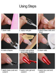 550pcs Soft Gel Tips Short Stiletto | Full Cover | H105-12 Pink Box Soft Gel Tips