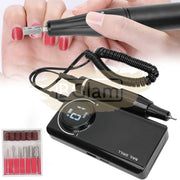 Portable Brushless Rechargeable Nail Drill Machine With Lcd Display 35 000 Rpm - Black