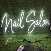 Neon Sign with Remote | White | Nail Salon 120*39.61cm