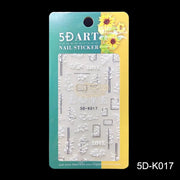 5D Embossed Nail Art Stickers - 5D-K017 Nail Stickers