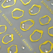 5D Gold Embossed Nail Stickers with Rhinestones nail art decoration