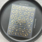 5D Metallic Nail Stickers | Gold nail art decoration