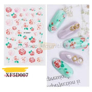 5D Nail Stickers - Available in 16 designs XF5D007 Nail Stickers
