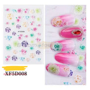 5D Nail Stickers - Available in 16 designs XF5D008 Nail Stickers