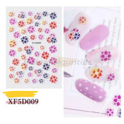 5D Nail Stickers - Available in 16 designs XF5D009 Nail Stickers