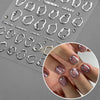 5D Silver Embossed Nail Stickers with Rhinestones Nail Sticker