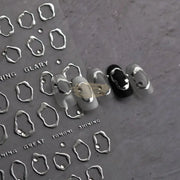 5D Metallic Nail Stickers | Silver nail art decoration