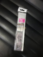 5Pcs Beauty Artists Acrylic Brush Set Clear with Sequins Nail Art Brush