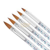 5Pcs Beauty Artists Acrylic Brush Set Clear with Sequins Nail Art Brush