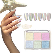 6 Colors Magic Aurora Nail Powder with 3 Applicators | 001 Nail Powder