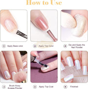 6 Colors Magic Aurora Nail Powder with 3 Applicators | 001 Nail Powder