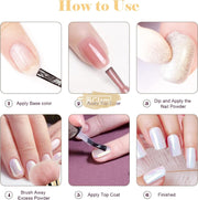 6 Colors Magic Aurora Nail Powder with 3 Applicators | 004 Nail Powder